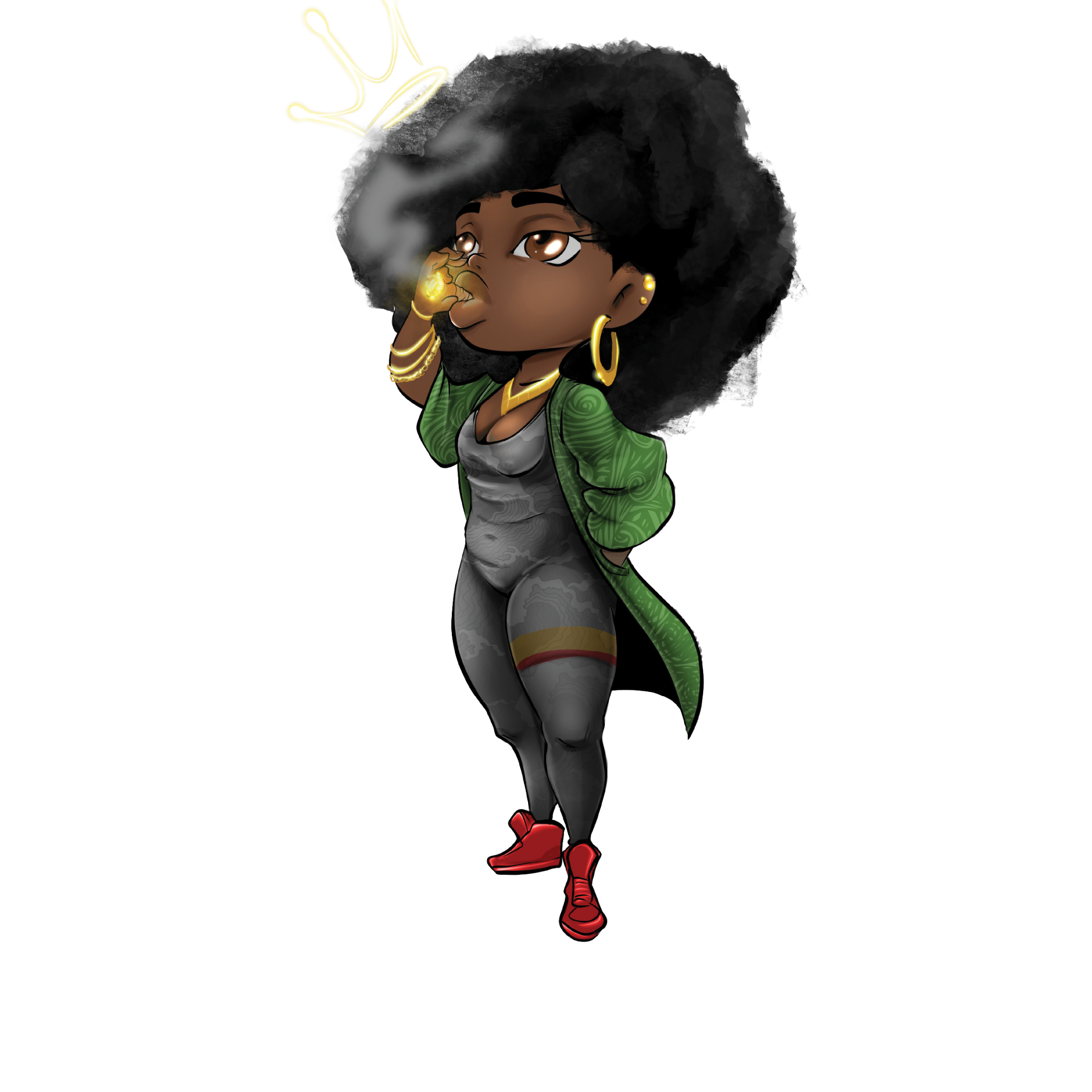 Queen Hemp character logo